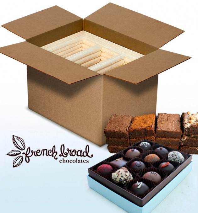 French Broad Chocolates and Green Cell Foam® are perfect partners with biodegradable cold chain shipping solution from Landaal Packaging for French Broad Chocolates' fair trade, organic luxury food business. 