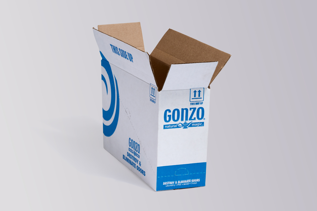 Landaal Tear-Away Box Corrugate Container, Gonzo
